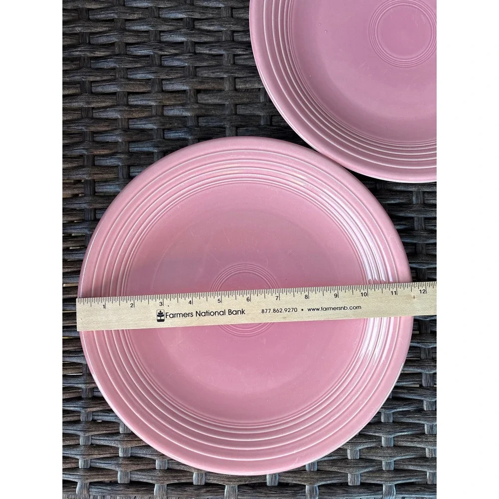 Fiesta Rose Pink Dinner Plates Set of 2 Homer Laughlin China Co 10.5 Inch USA
